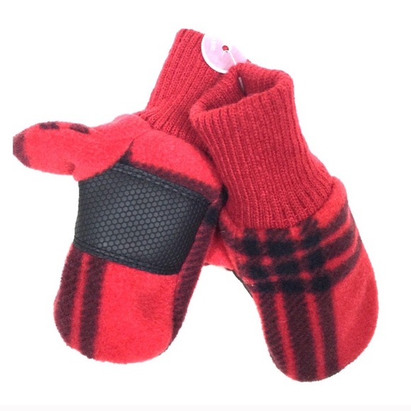 GAP Other - NWT GAP BABY Mittens Red Black Buffalo Check
